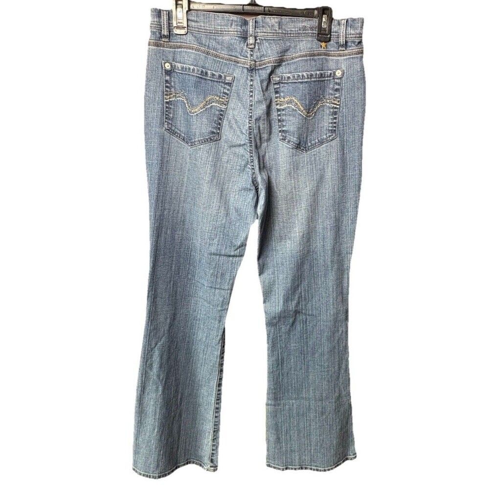 Jeanstar Belle Flare Jeans Womens 12 Medium Wash Blue Denim High Rise Stretch - Picture 4 of 12